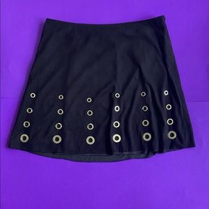 Charlotte Russe Mini Velour Grommet Skirt